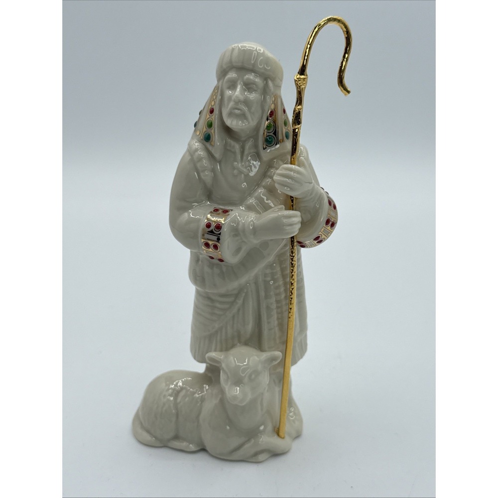 Lenox Jeweled Nativity Shepherd Figurine Lenox  Jewels Shepherd & Lamb Figurine